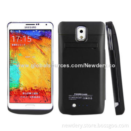 4200mAh power bank case for Note 3 with leather flip cover